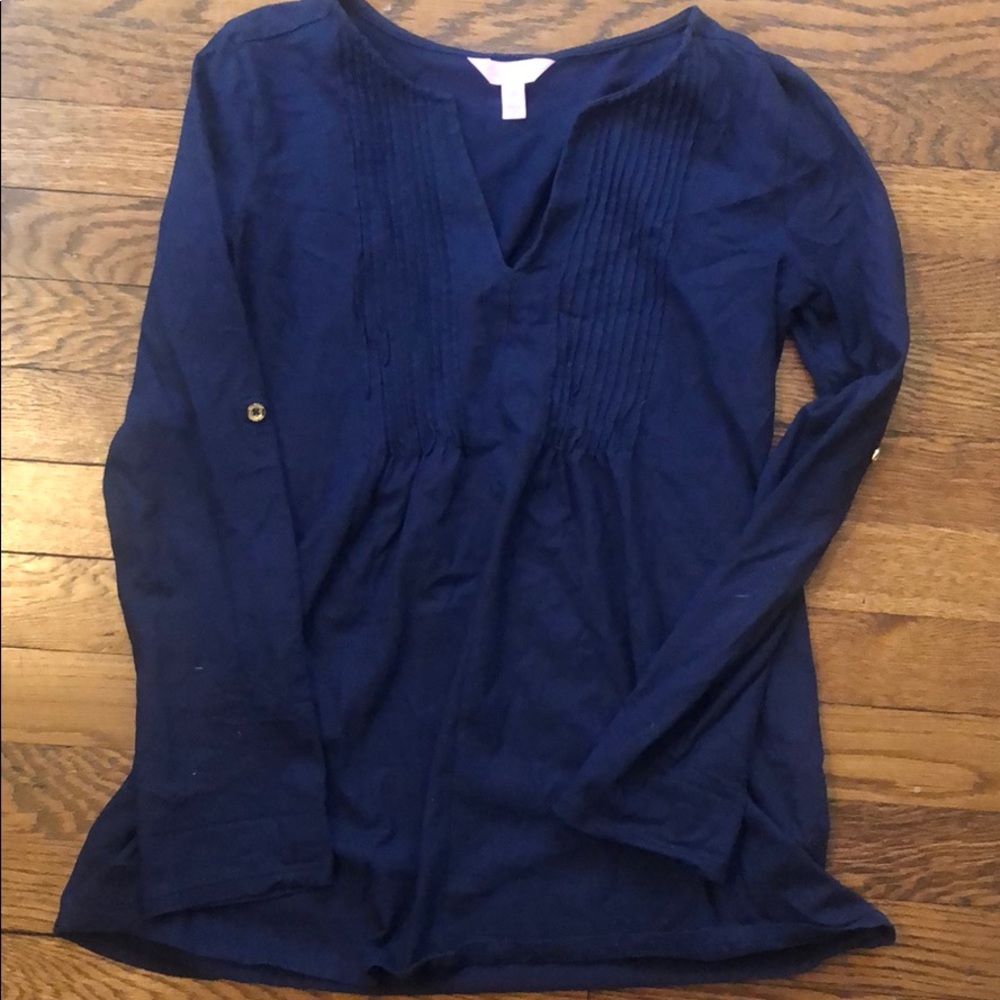 Lilly Pulitzer navy blue long sleeved top